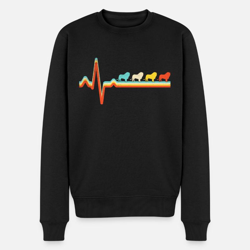 Leo Retro Heartbeat - Pull Premium bio Homme - noir