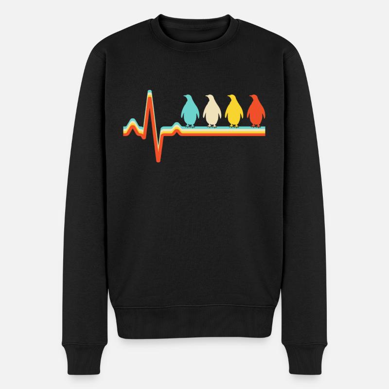 Penguin Retro Heartbeat - Pull Premium bio Homme - noir