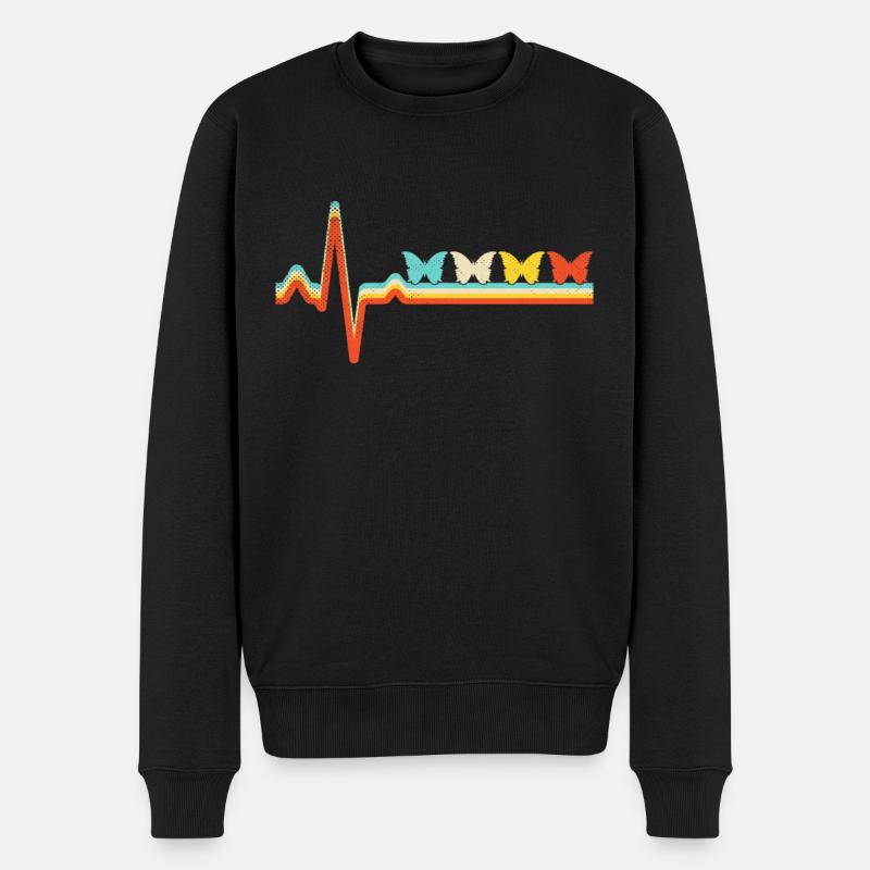 Papillon Rétro Heartbeat - Pull Premium bio Homme - noir