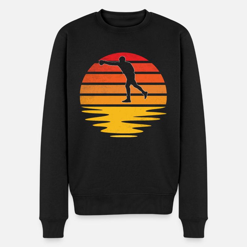 Boxen Retro - Männer Premium Bio Pullover - Schwarz