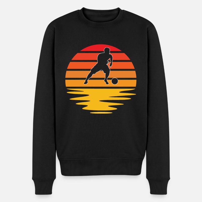 Fußball Retro - Männer Premium Bio Pullover - Schwarz