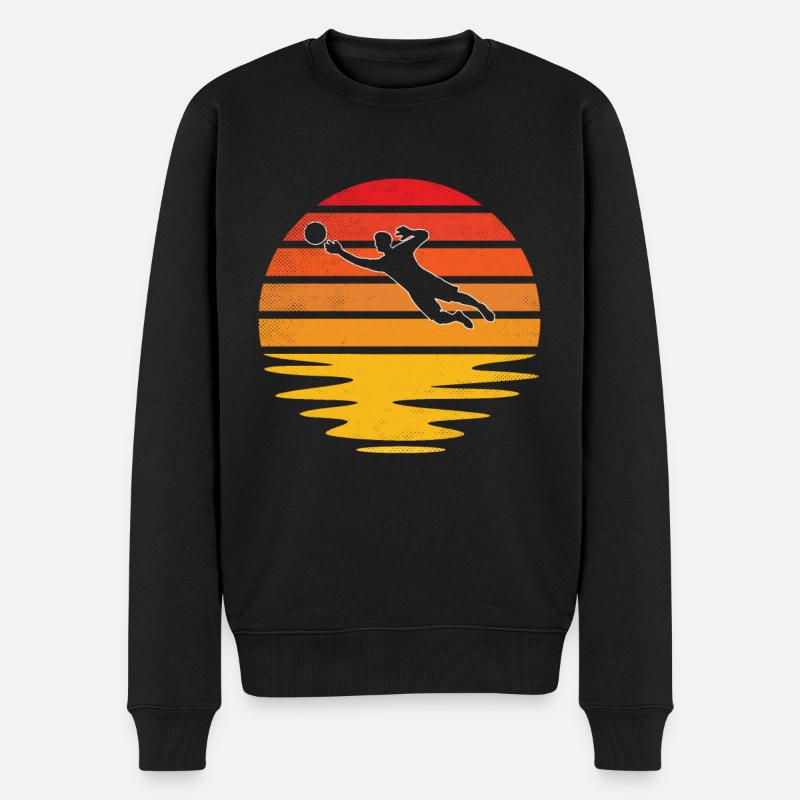 Torwart Retro - Männer Premium Bio Pullover - Schwarz