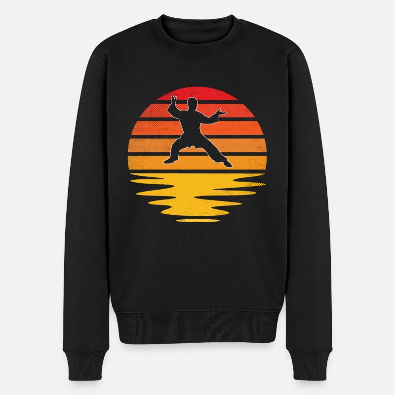 Kampfsport Retro - Männer Premium Bio Pullover - Schwarz