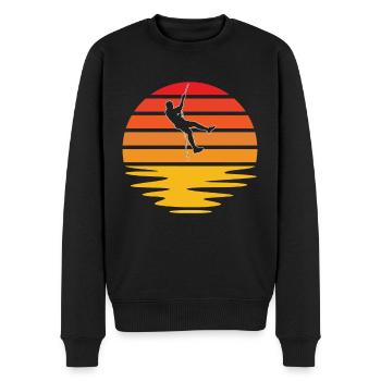 Klettern Retro - Männer Premium Bio Pullover - Schwarz - Vorne - Nico (187cm)