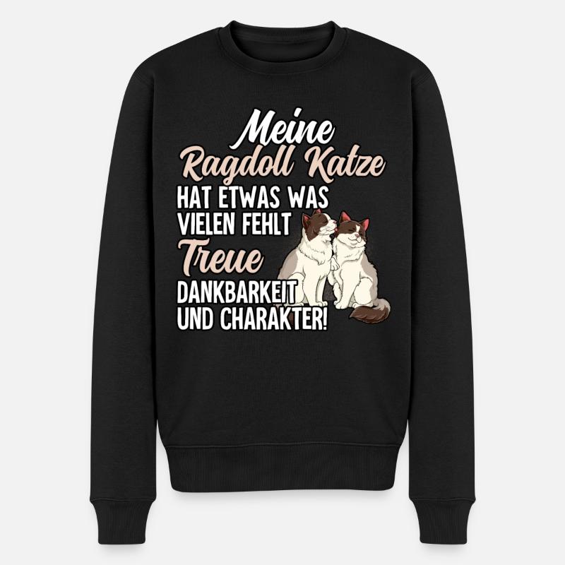 Ragdoll Katze - Männer Premium Bio Pullover - Schwarz