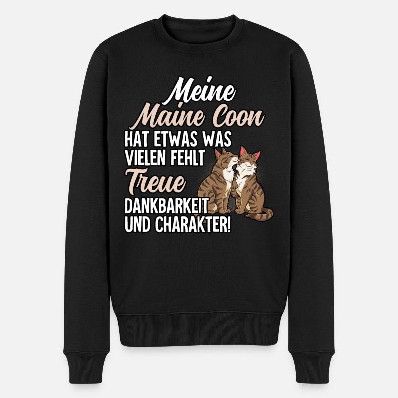 Maine Coon Katze - Männer Premium Bio Pullover - Schwarz