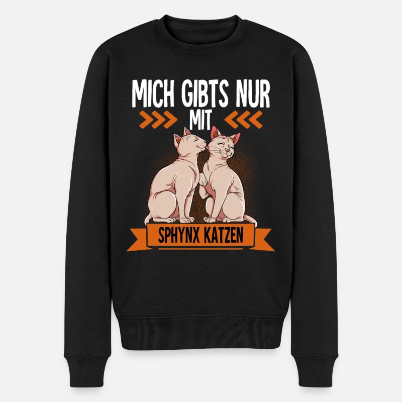 Sphynx Katze - Männer Premium Bio Pullover - Schwarz