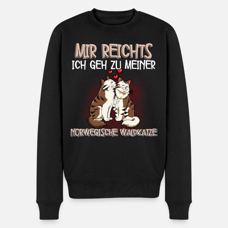 Norwegische Waldkatze - Männer Premium Bio Pullover - Schwarz