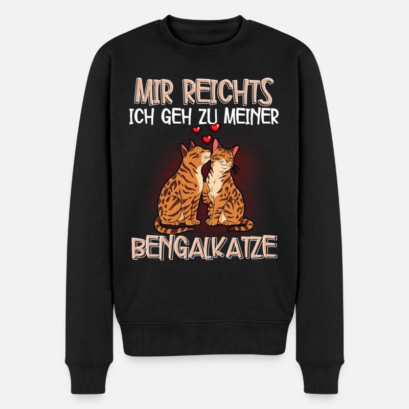 Bengalkatze - Männer Premium Bio Pullover - Schwarz