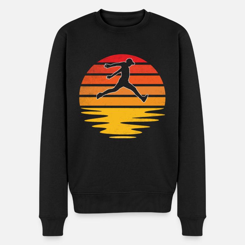 Parkour Retro - Männer Premium Bio Pullover - Schwarz