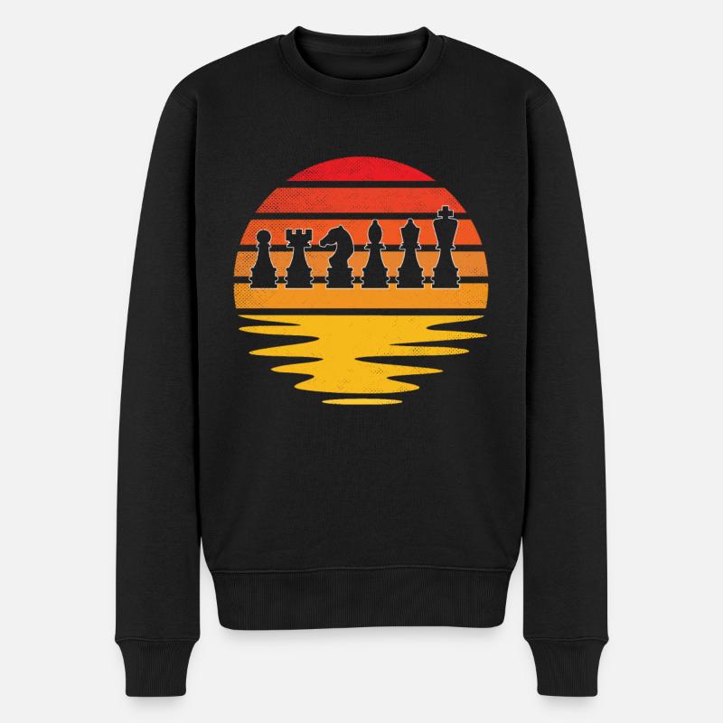 Schach Retro - Männer Premium Bio Pullover - Schwarz