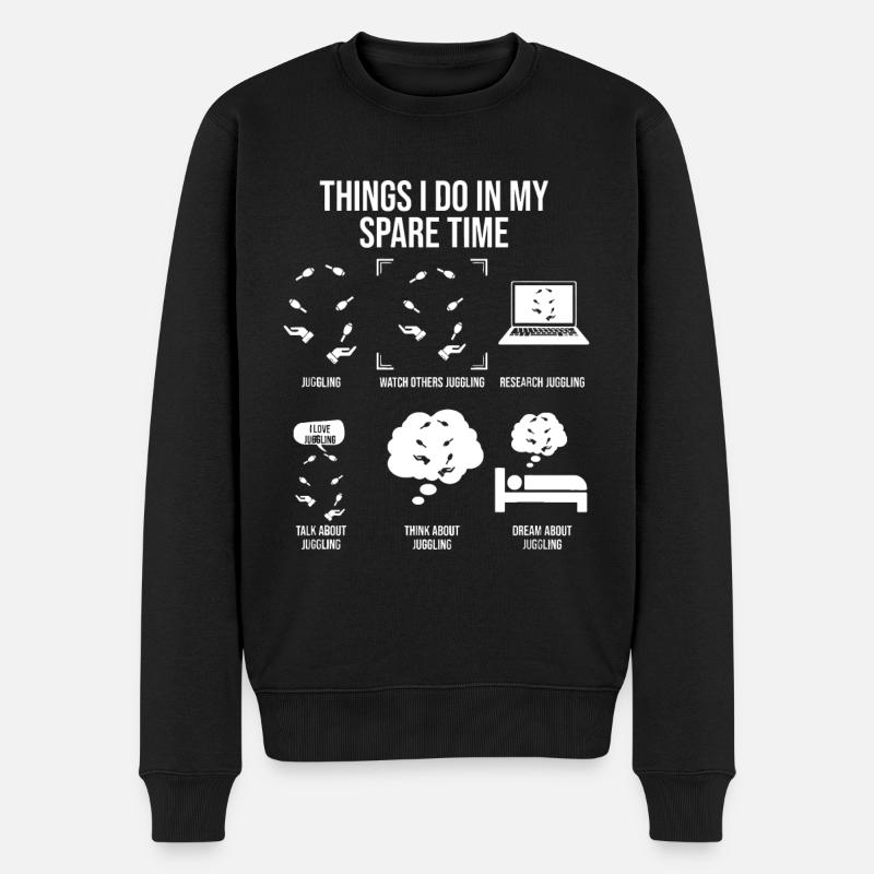 Dinge, die ich in meiner Freizeit mache, lustiges Jonglieren - Männer Premium Bio Pullover - Schwarz