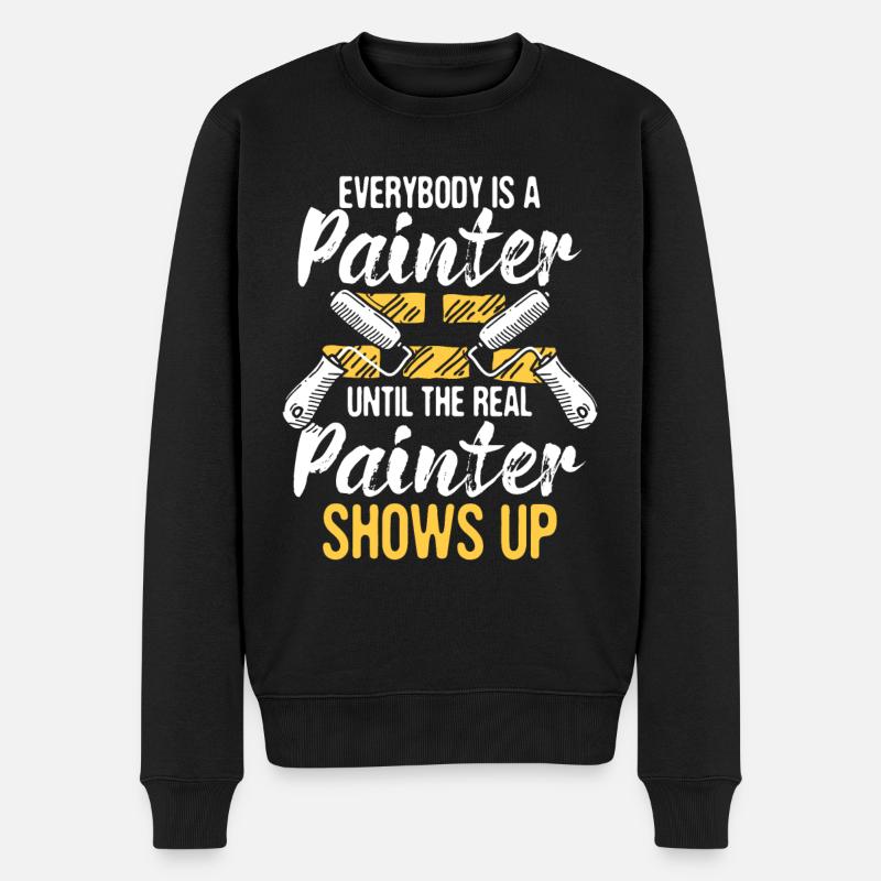 Jeder ist ein Maler - House Designer Decorator - Männer Premium Bio Pullover - Schwarz