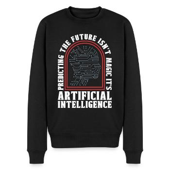 Artificial Intelligence Predicting The Future - Männer Premium Bio Pullover - Schwarz - Vorne - Nico (187cm)
