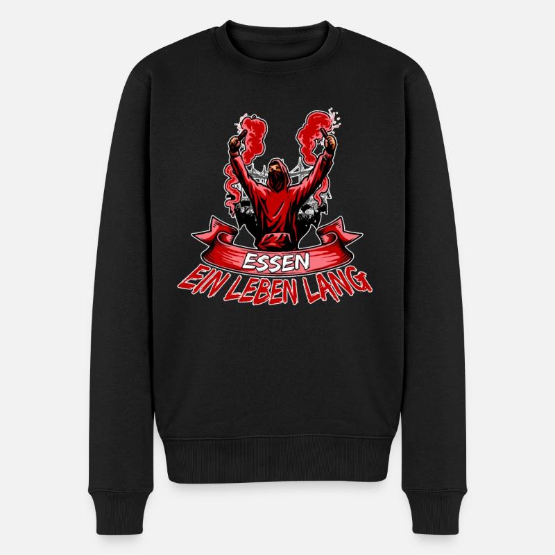 Essen ein Leben lang - Männer Premium Bio Pullover - Schwarz