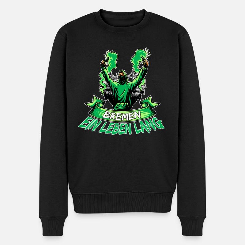 Bremen ein Leben lang - Männer Premium Bio Pullover - Schwarz