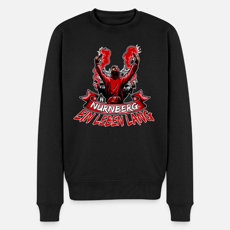 Nürnberg ein Leben lang - Männer Premium Bio Pullover - Schwarz