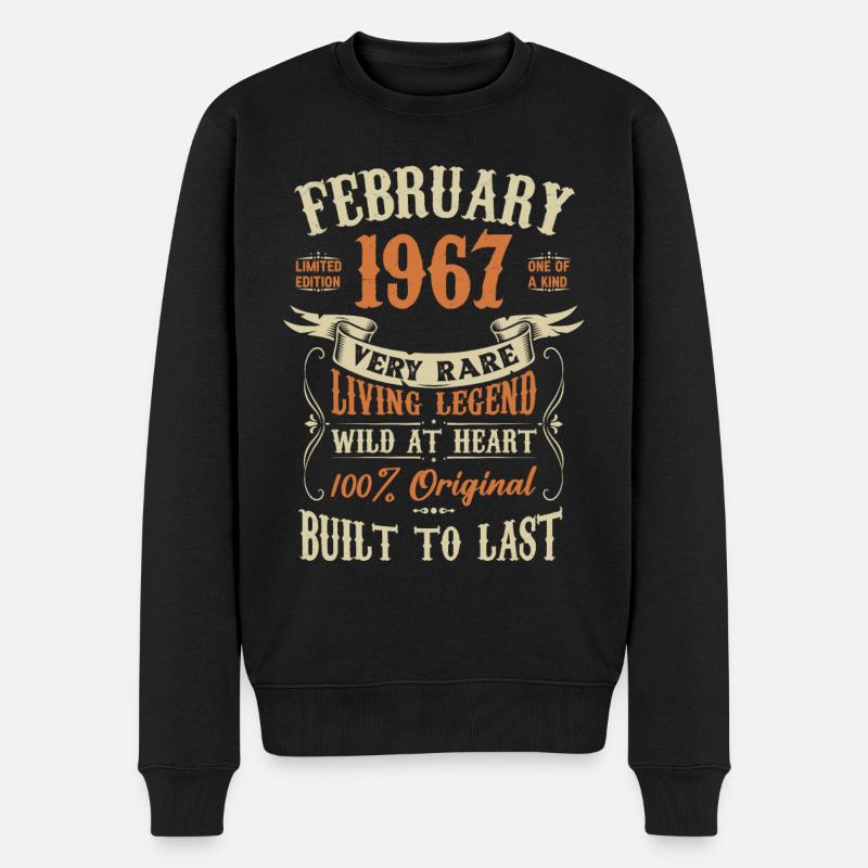 Février 1967 Cadeau d’anniversaire - Pull Premium bio Homme - noir