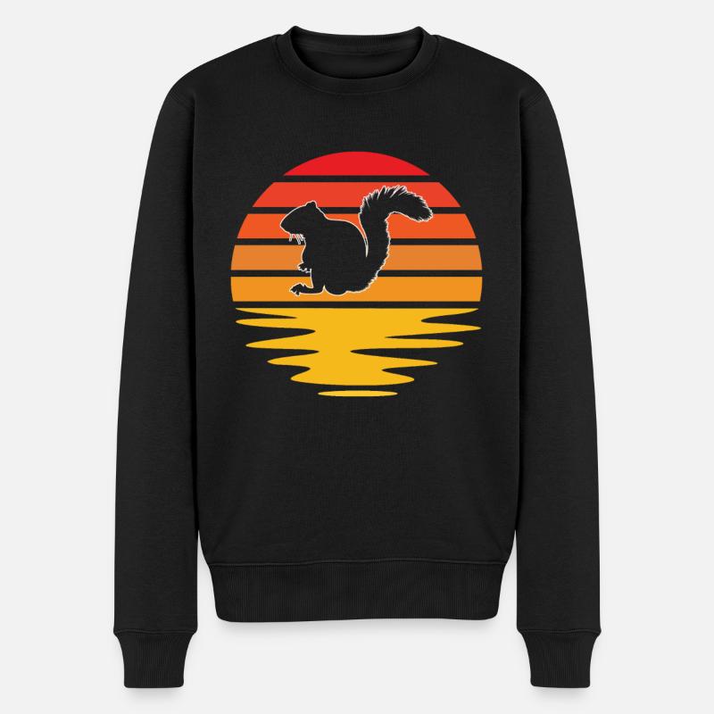 Eichhörnchen Retro - Männer Premium Bio Pullover - Schwarz