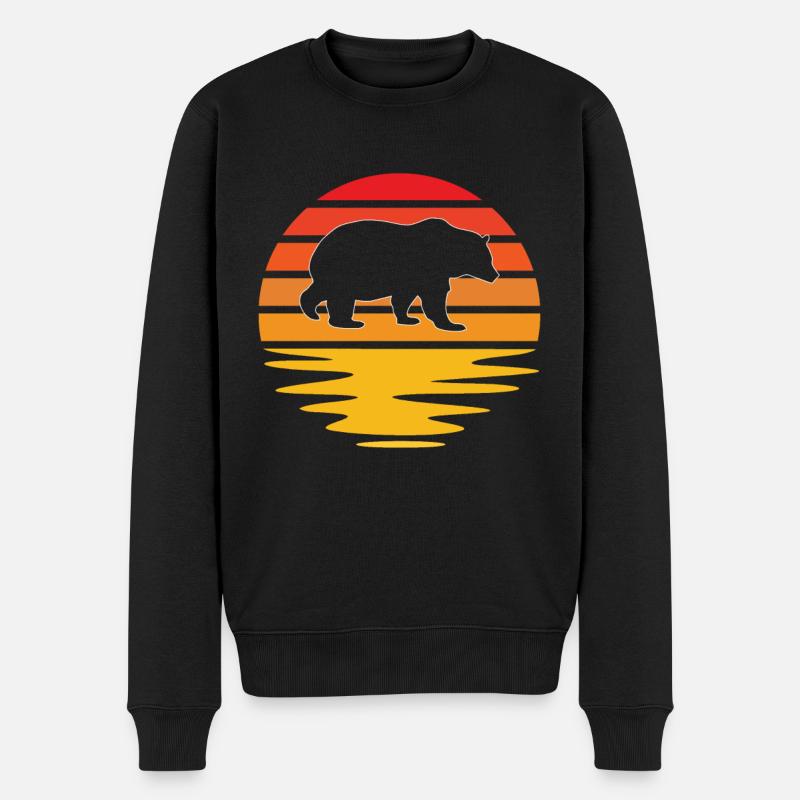Bär Retro - Männer Premium Bio Pullover - Schwarz