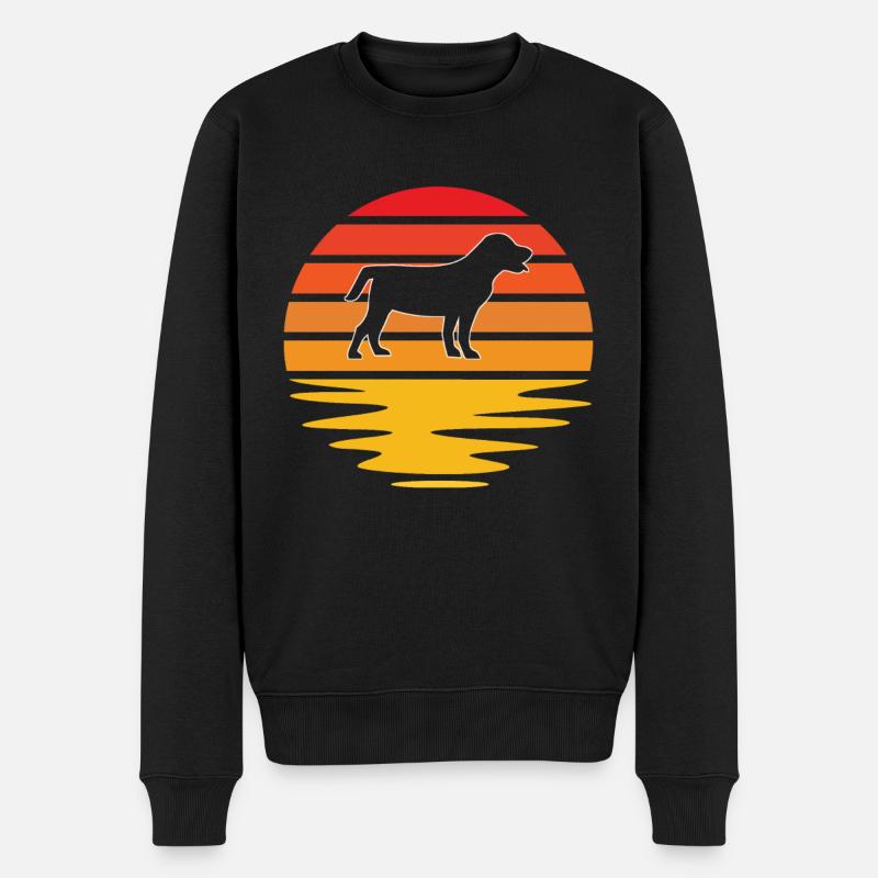 Hund Retro - Männer Premium Bio Pullover - Schwarz