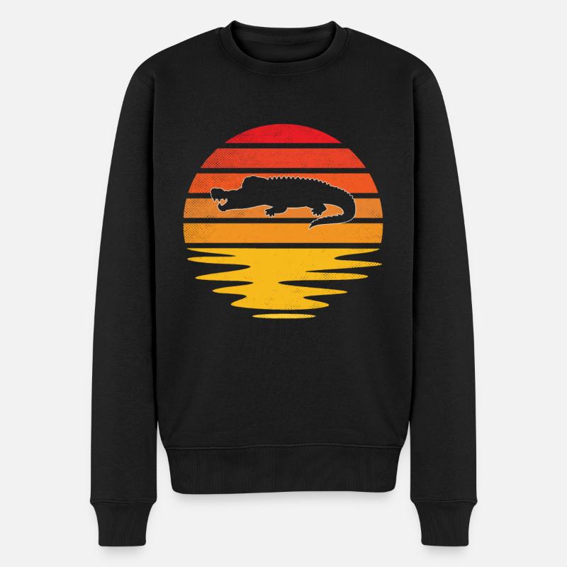 Crocodile Rétro - Pull Premium bio Homme - noir