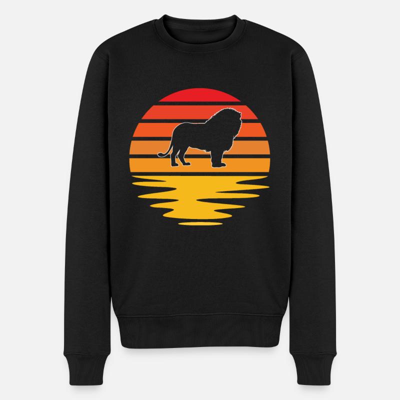 Lion Rétro - Pull Premium bio Homme - noir