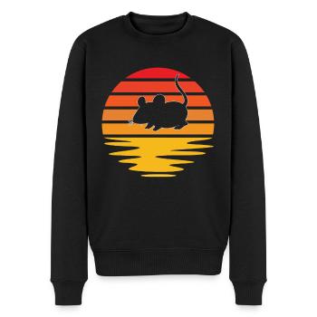 Maus Retro - Männer Premium Bio Pullover - Schwarz - Vorne - Nico (187cm)