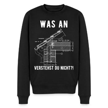 Dachdecker Bauzeichner Dachdeckermeister - Männer Premium Bio Pullover - Schwarz - Vorne - Nico (187cm)