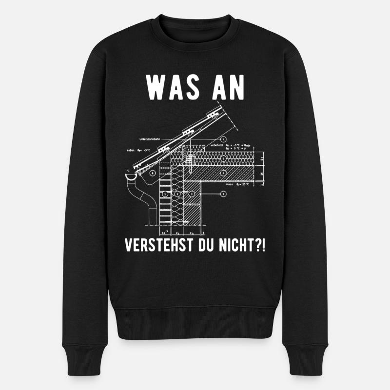 Dachdecker Bauzeichner Dachdeckermeister - Männer Premium Bio Pullover - Schwarz