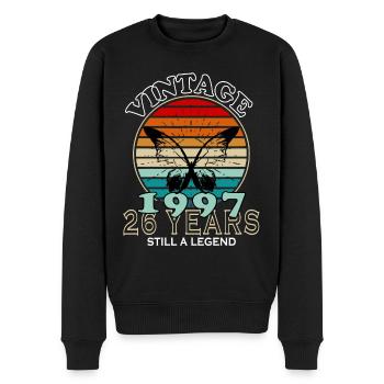 1997 Jahrgang Geburtstagsgeschenk - Männer Premium Bio Pullover - Schwarz - Vorne - Nico (187cm)