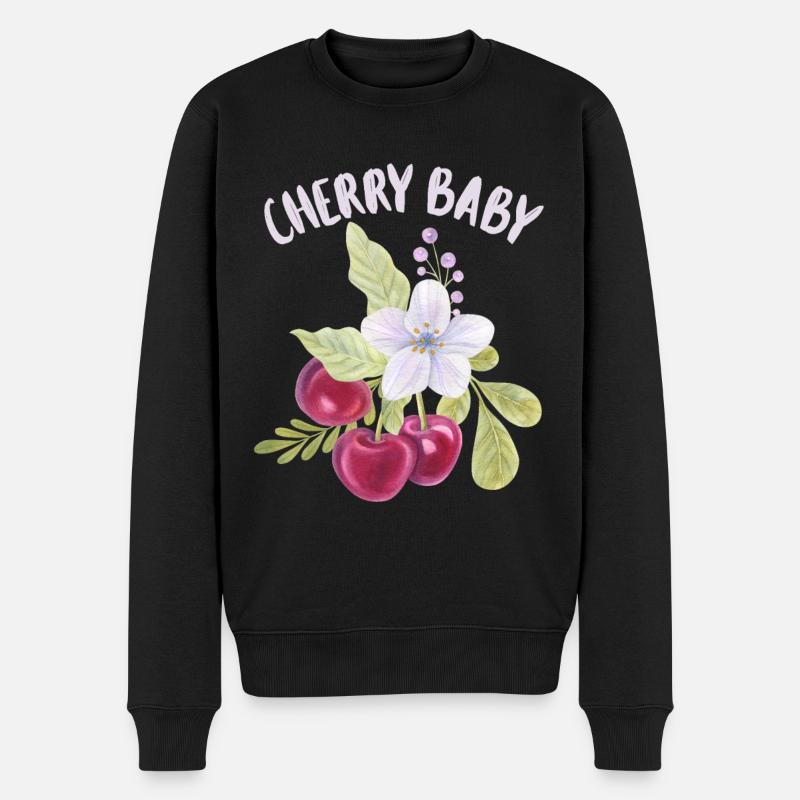 Cerise, cerise-fruit drôle de dicton Cerise-Bébé - Pull Premium bio Homme - noir