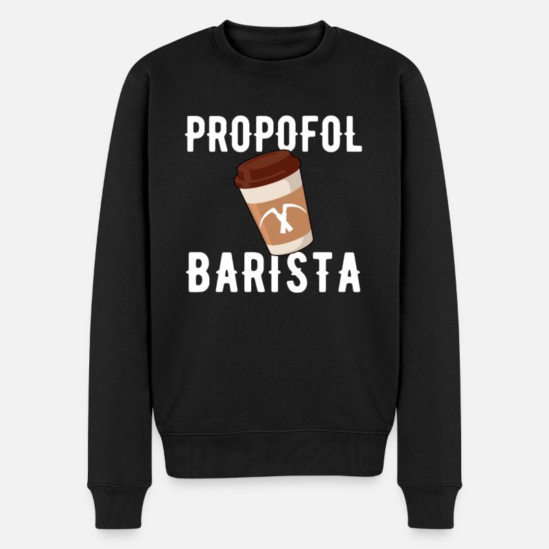 propofol barista laryngoscope anesthesiologist - Männer Premium Bio Pullover - Schwarz
