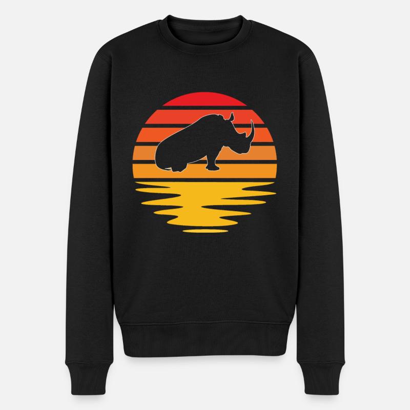 Rhinocéros Rétro - Pull Premium bio Homme - noir