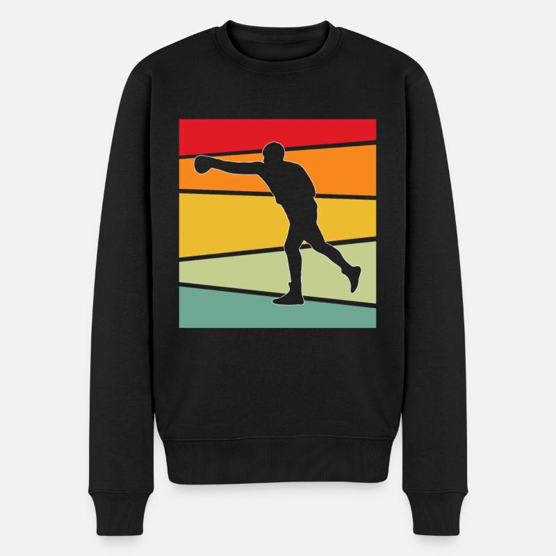Boxen Retro - Männer Premium Bio Pullover - Schwarz