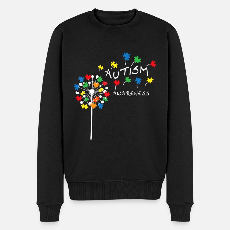 Löwenzahn Puzzle Teil Cool Autismus Bewusstsein Geschenk - Männer Premium Bio Pullover - Schwarz
