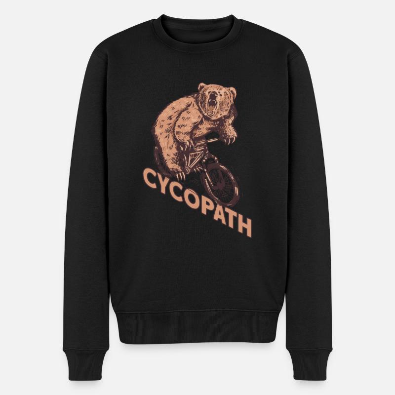Bear Biker Radrennfahrer Cycopath - Männer Premium Bio Pullover - Schwarz