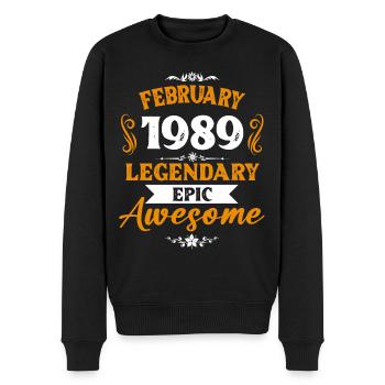 Février 1989 Cadeau d’anniversaire Legends - Pull Premium bio Homme - noir - Devant - Nico (187cm)