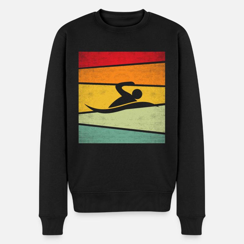 Natation Rétro - Pull Premium bio Homme - noir