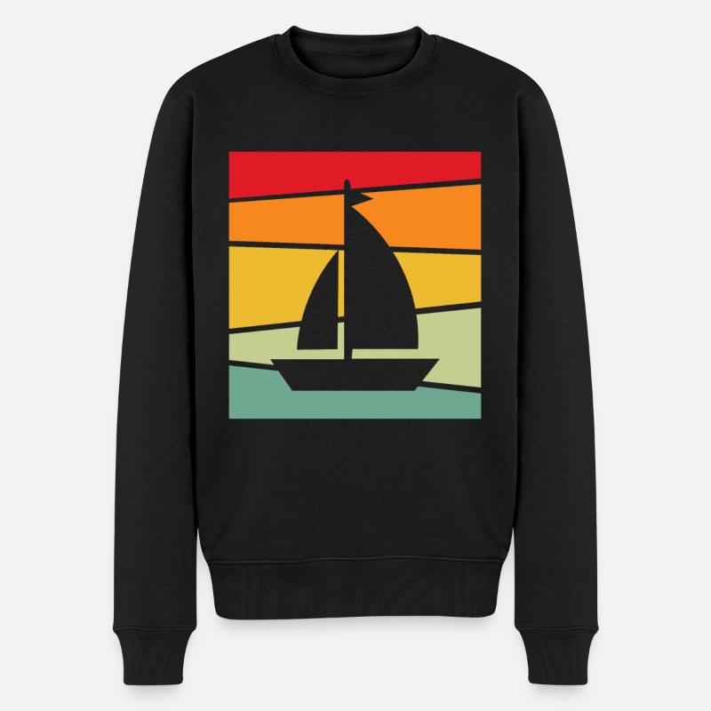 Segeln Retro - Männer Premium Bio Pullover - Schwarz