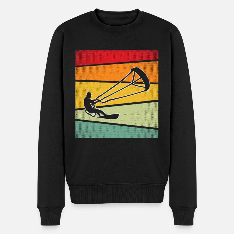 Kite Surf Rétro - Pull Premium bio Homme - noir
