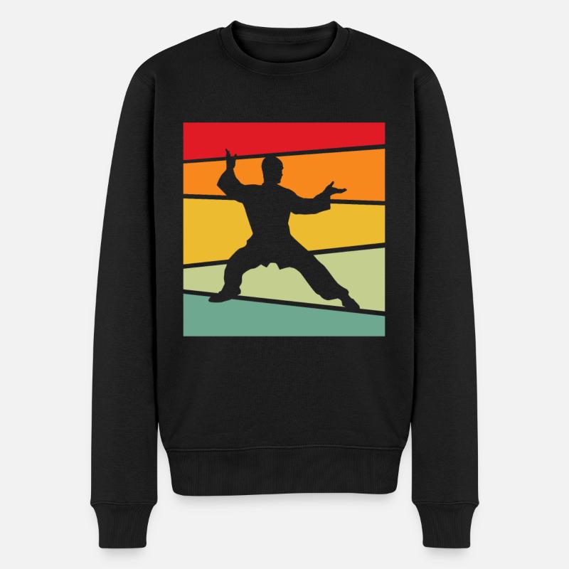 Kampfsport Retro - Männer Premium Bio Pullover - Schwarz