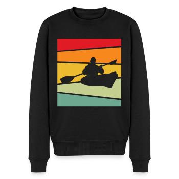 Kanusport Retro - Männer Premium Bio Pullover - Schwarz - Vorne - Nico (187cm)