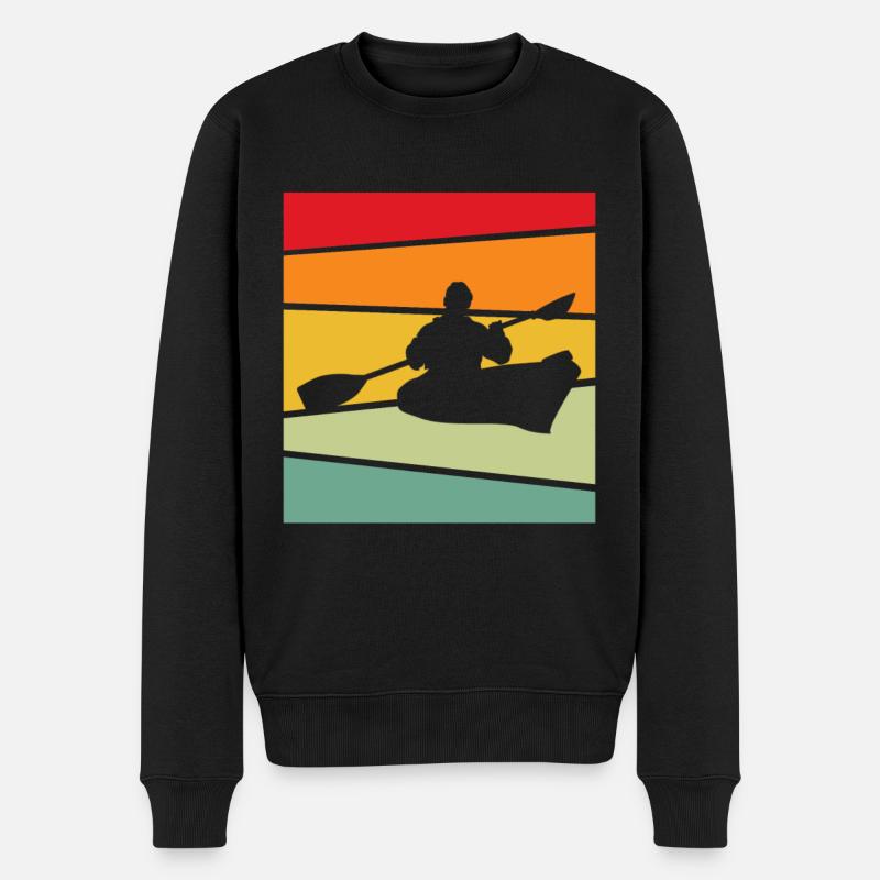 Kanusport Retro - Männer Premium Bio Pullover - Schwarz