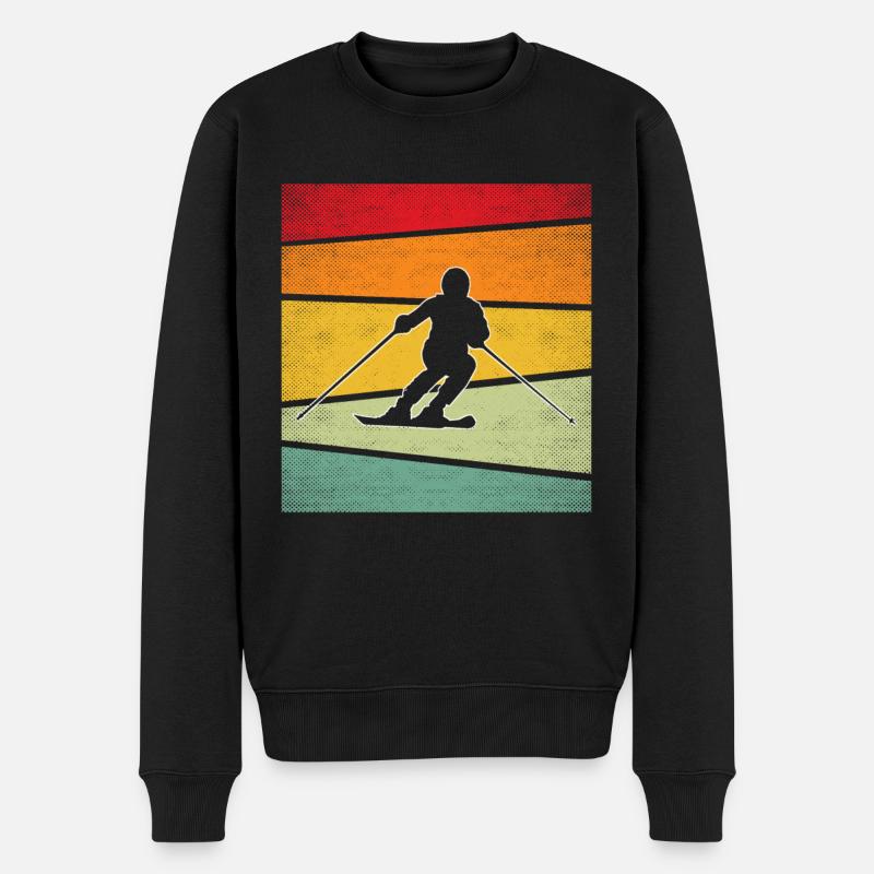 Ski rétro - Pull Premium bio Homme - noir