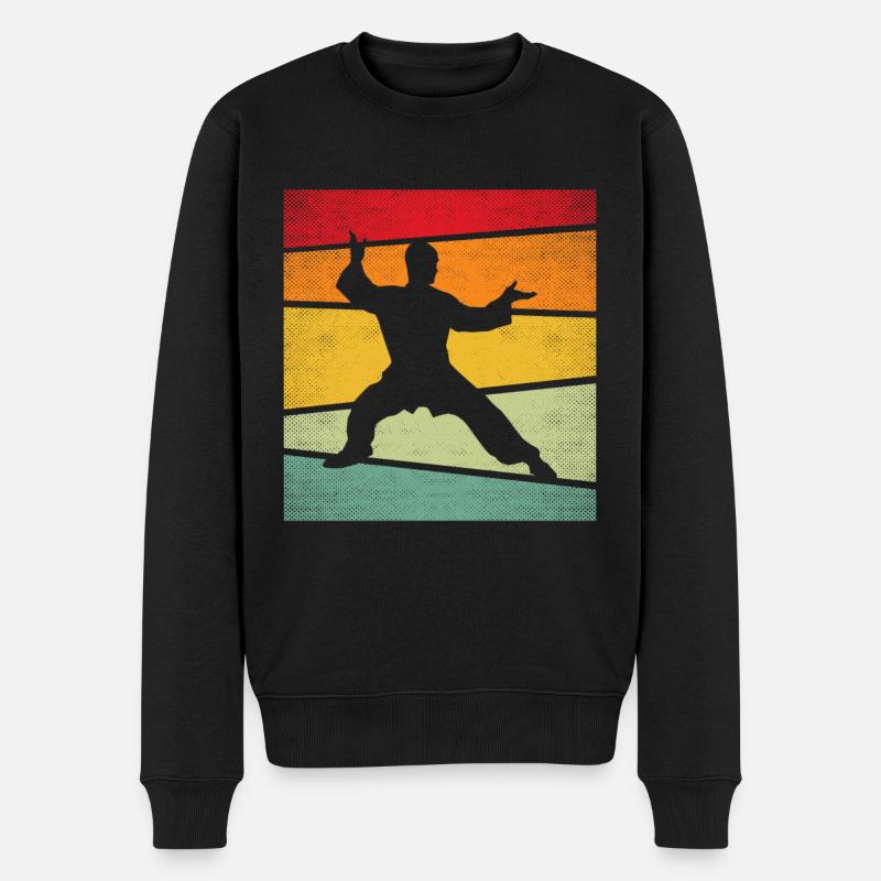 Kampfsport Retro - Männer Premium Bio Pullover - Schwarz
