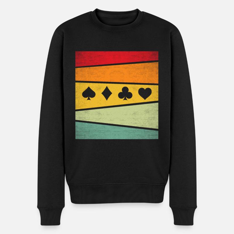 Poker Rétro - Pull Premium bio Homme - noir