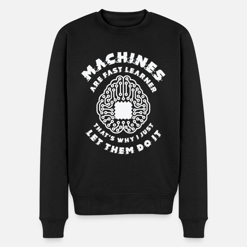 Apprentissage automatique Intelligence artificielle - Pull Premium bio Homme - noir