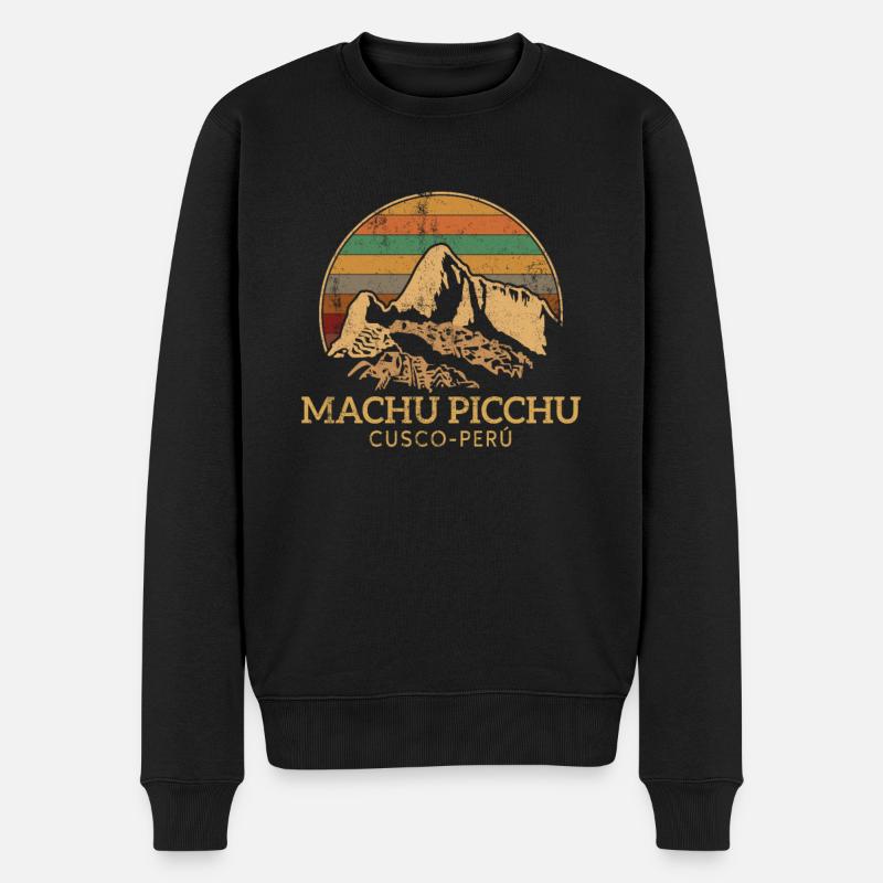 machu picchu, Peruvian machu picchu - Männer Premium Bio Pullover - Schwarz