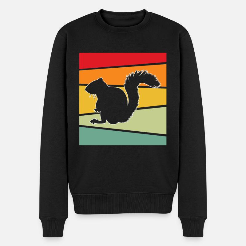Écureuil rétro - Pull Premium bio Homme - noir